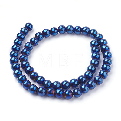 Non-Magnetic Synthetic Hematite Beads Strands G-C019-8mm-1