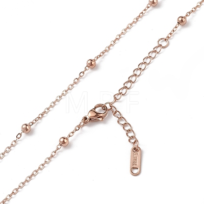Ion Plating(IP) 304 Stainless Steel Satellite Chain Necklace for Men Women NJEW-K245-011B-1