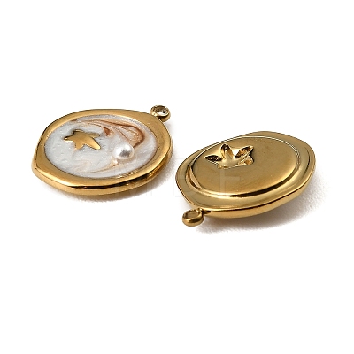 304 Stainless Steel Enamel Pendants STAS-I371-04G-01-1