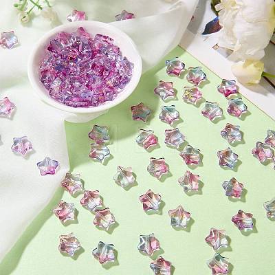 100Pcs Gradient Color Handmade Lampwork Beads DIY-SZ0010-51F-1