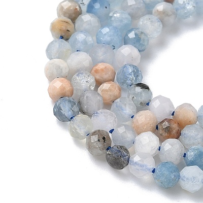Natural Aquamarine Beads Strands G-L651-C09-4mm-1