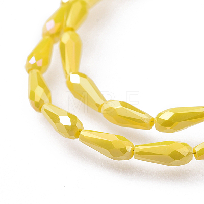 Electroplated Opaque Glass Beads Strands EGLA-L015-FR-B08-1