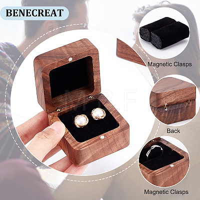 Square Wood Ring Storage Boxes CON-WH0087-52B-1