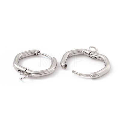 Tarnish Resistant 201 Stainless Steel Hoop Earring Findings STAS-H166-04P-1