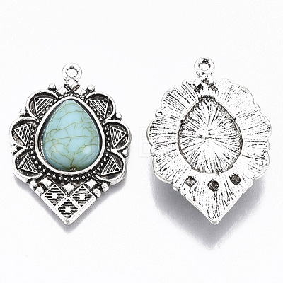 Tibetan Style Alloy Pendants PALLOY-R113-001-RS-1