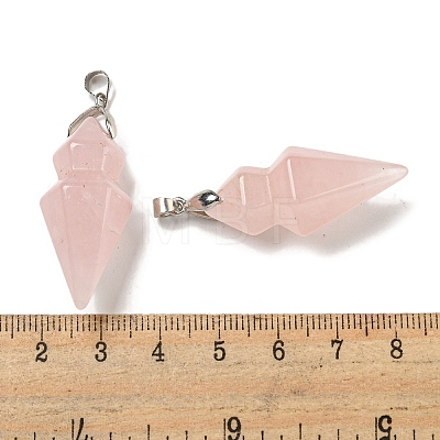 Natural Rose Quartz Pointed Pendants G-F766-08AS-03-1