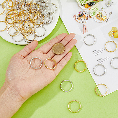 60Pcs 2 Colors Iron Split Key Rings KK-DC0004-15-1