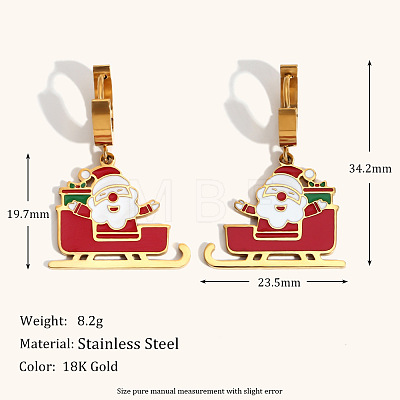 304 Stainless Steel Enamel Hoop Earrings FS-WG4B6D5-01-1