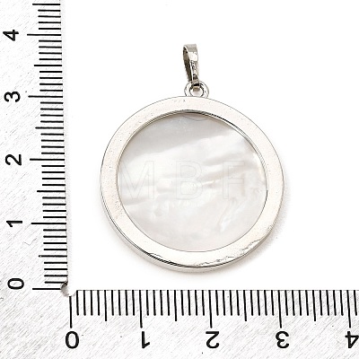 Rack Plating Carved Natural White Shell Pendants SH-CBA69D1-03P-02-1