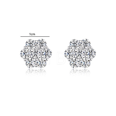 925 Sterling Silver Pave Moissanite Stud Earrings for Women SX7074-1-1
