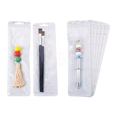 50Pcs Rectangle Glitter Holographic Plastic Yin-yang Zip Top Gift Bags OPP-TADJ0001-07C-1