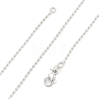 1.5mm Rack Plating Brass Ball Chain Necklaces for Women Men MAK-L044-62P-1