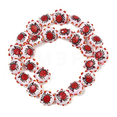 Printed Baking Paint Opaque Glass Enamel Beads GL-CBA4370-02-1