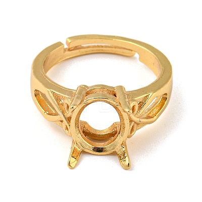 Adjustable Brass Finger Ring Components KK-WH0063-11G-1