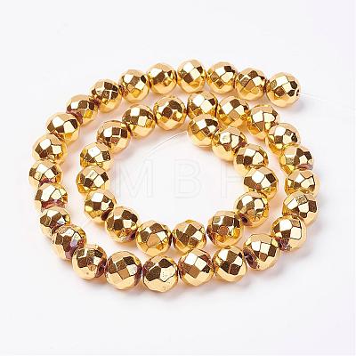 Non-magnetic Synthetic Hematite Bead Strands G-P262-25-10mm-G-1