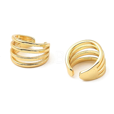 Rack Plating Brass Splite Cuff Earrings EJEW-L261-013G-1