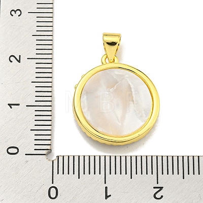 Brass Micro Pave Clear Cubic Zirconia Pendants KK-K354-04G-07-1