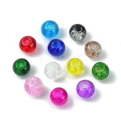 12 Colors Transparent Baking Painted Crackle Glass Beads CCG-FS0001-02B-1