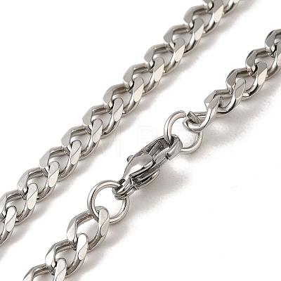 201 Stainless Steel Curb Chain Necklaces for Men NJEW-M218-04C-P-1