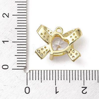 Rack Plating Brass Micro Pave Clear Cubic Zirconia Pendants KK-H463-10G-01-1