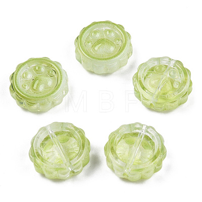 Transparent Spray Painted Glass Beads GLAA-N035-037-C03-1