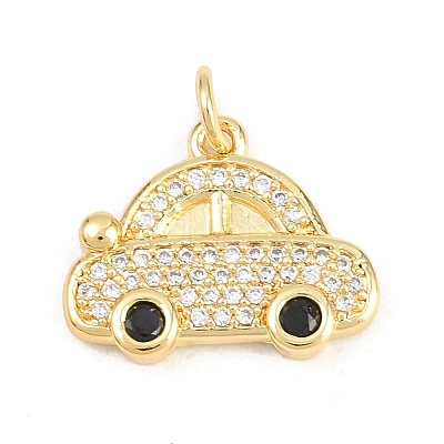 Brass Micro Pave Cubic Zirconia Pendants KK-F938-39G-02-1