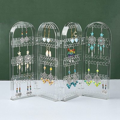 4 Foldable Screen Acrylic Earring Display Stands EDIS-N010-02-1