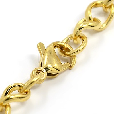 Fashionable 304 Stainless Steel Side Twisted Chain Bracelets X-STAS-A028-B073G-1