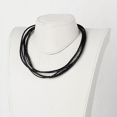 Leather Cord Multi-strand Wrap Bracelets/Necklaces BJEW-JB02299-1