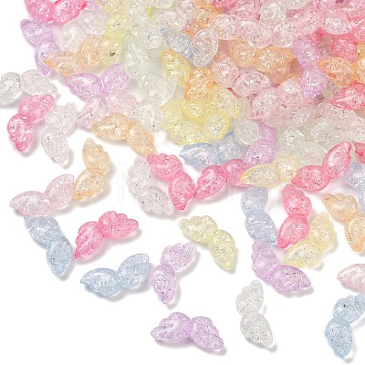Transparent Crackle Acrylic Beads X-OACR-B031-10-1