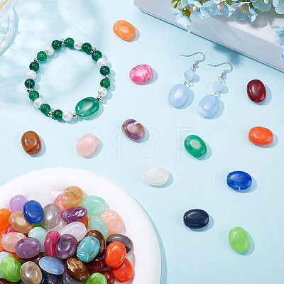 100Pcs Imitation Gemstone Acrylic Beads OACR-SP0001-05B-1