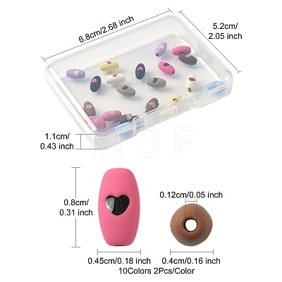 20Pcs 10 Colors Spray Painted Alloy Beads FIND-FS0004-62-1