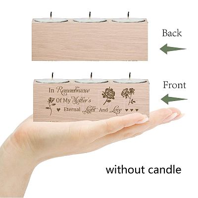 3 Hole Wood Candle Holders DIY-WH0375-001-1
