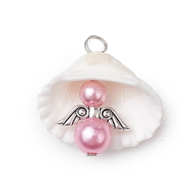 Natural Shell Pendants PALLOY-JF02646-1