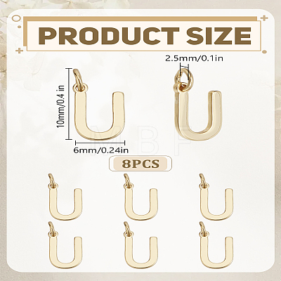 8Pcs Brass Charms KK-LP0001-85U-1