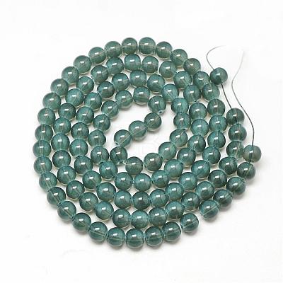 Baking Painted Glass Beads Strands DGLA-Q023-8mm-DB16-1