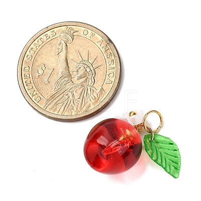 8Pcs Baking Paint Transparent Glass Charms PALLOY-JF04490-1