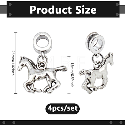 24Pcs Alloy European Dangle Charms PALLOY-PH01870-1
