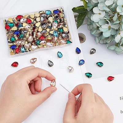 175Pcs 7 Colors Sew on Rhinestone RGLA-FH0001-01-1