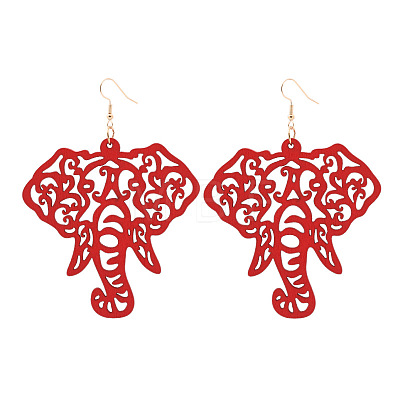 Hollow Wood Dangle Earrings FS-WG18EE7-01-1