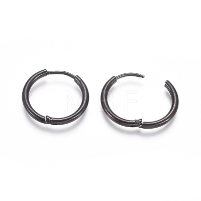 304 Stainless Steel Huggie Hoop Earrings EJEW-F111A-19mm-B-1