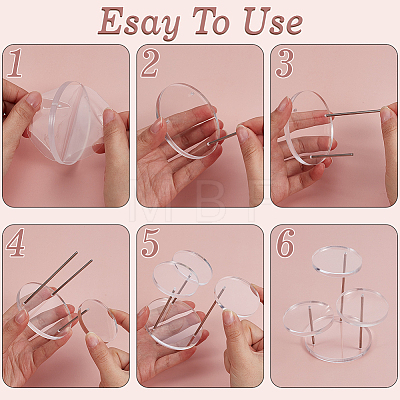 1 Set 5-Tier Round Acrylic Jewelry Riser Stands ODIS-CN0001-06-1