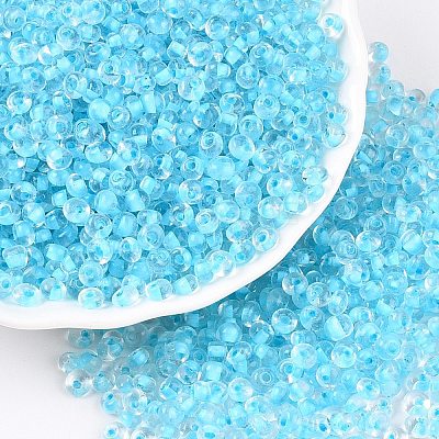 6/0 Inside Colours Transparent Glass Seed Beads SEED-T007-07E-1