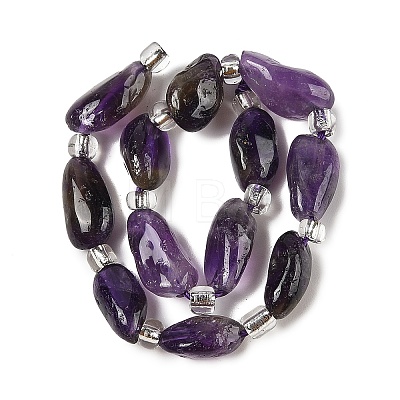 Natural Amethyst Beads Strands G-Q023-D01-01-1