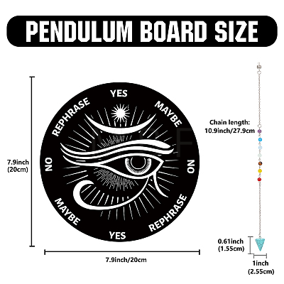 1Pc Chakra Gemstones Dowsing Pendulum Pendants FIND-CN0001-15G-1