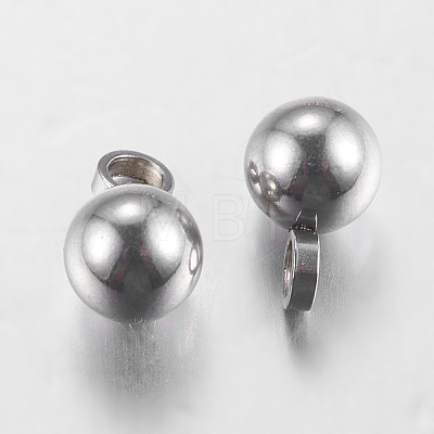 Original Color Ball Charms 304 Stainless Steel Round Pendants X-STAS-E037-2-1
