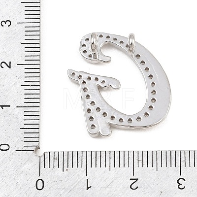 Brass Micro Pave Clear Cubic Zirconia Pendants CU-CBA8481-01P-G-1