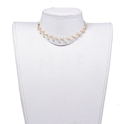 Glass Beads Choker Necklaces NJEW-JN02500-1