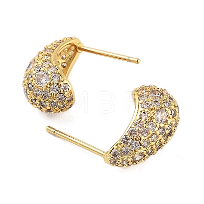 Rack Plating Teardrop Brass Stud Earrings EJEW-N055-25B-G-RS-1