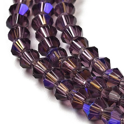 Transparent Electroplate Glass Beads Strands EGLA-A039-T3mm-L04-1